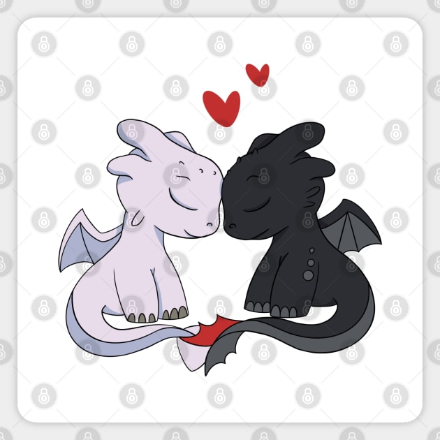 Love of dragons, Black fury & Light fury, Httyd characters, Toothless Sticker by PrimeStore